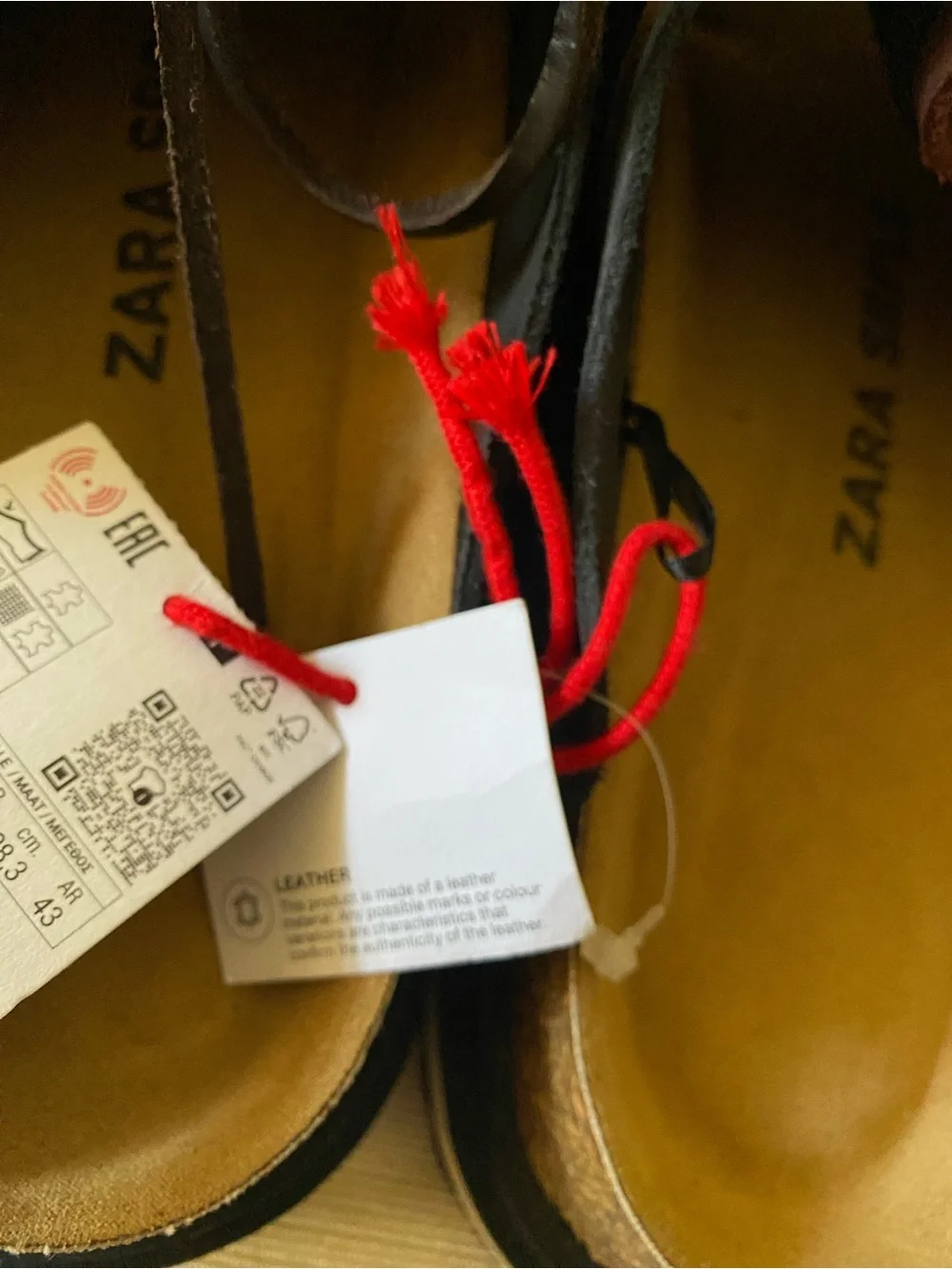 Zara Men's Two-Tone Leather Lace-Up Slide Sandals - Picture 6 of 8